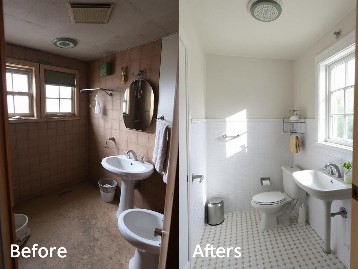 Salle de bain rénovée lumineuse